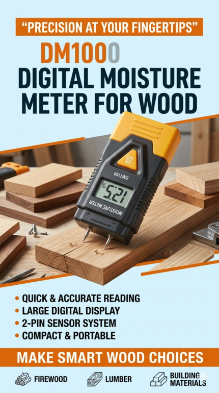 Digital Moisture Meter for Wood DM1100