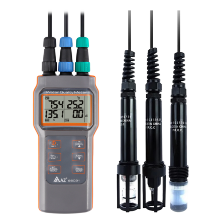 Multiparameter pH/COND./SALT/TDS/DO Meter, AZ86031, Taiwan